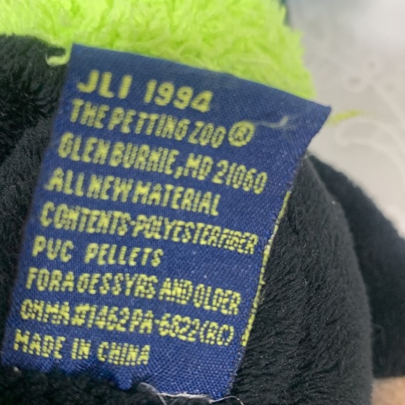 The Petting Zoo baby Chimp Monkey plush 7" black wearing hat & scarf 1994 - Picture 10 of 10